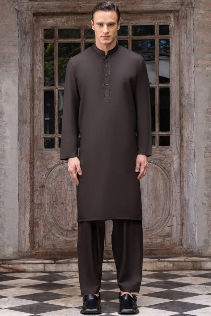 Black Shalwar Kameez design for men